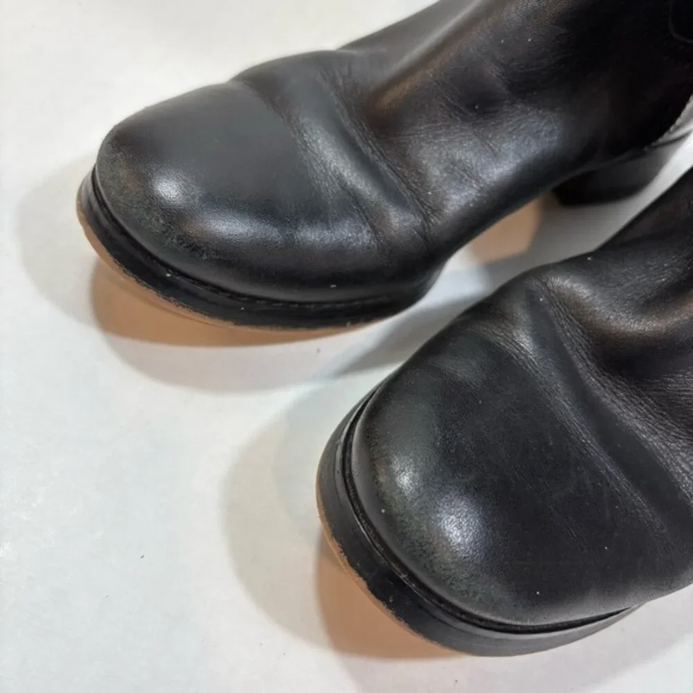 Michael Kors Black Tall Leather Riding Boots Size 7 Stockard Equestrian Jockey